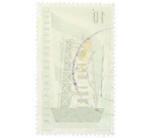 Почтовая марка 10 пфеннигов 1956 года Западная Германия (ФРГ) «Европейская конференция администраций почтовых служб и служб связи CEPT — Восстанавление Европы»