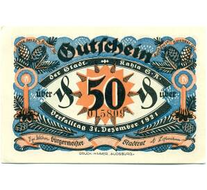 50 пфеннигов 1921 года Германия — Кала (Нотгельд)