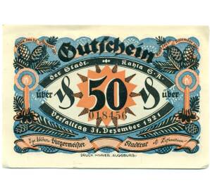 50 пфеннигов 1921 года Германия — Кала (Нотгельд)