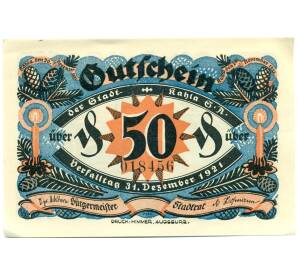 50 пфеннигов 1921 года Германия — Кала (Нотгельд)