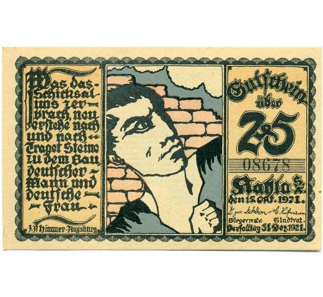 Банкнота 25 пфеннигов 1921 года Германия — Кала (Нотгельд) (Артикул: K10-11856) — Фото №1
