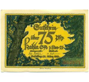 75 пфеннигов 1922 года Германия — Кала (Нотгельд)