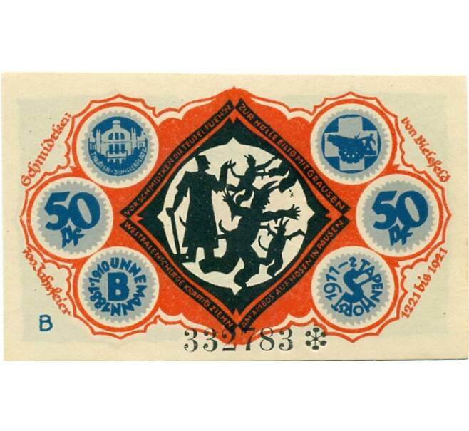 Банкнота 50 пфеннигов 1921 года Германия — Билефельд (Нотгельд) (Артикул: K10-11876) — Фото №2
