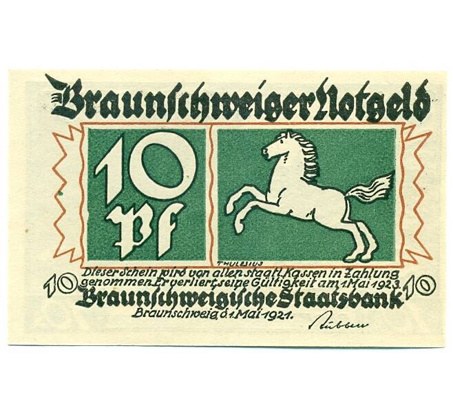 Банкнота 10 пфеннигов 1921 года Германия — Брауншвейг (Нотгельд) (Артикул: K10-11882) — Фото №1
