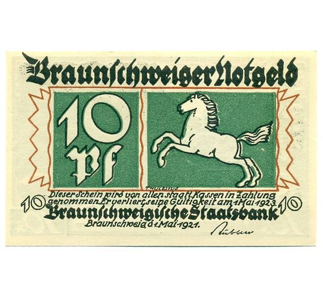 Банкнота 10 пфеннигов 1921 года Германия — Брауншвейг (Нотгельд) (Артикул: K10-11884) — Фото №1