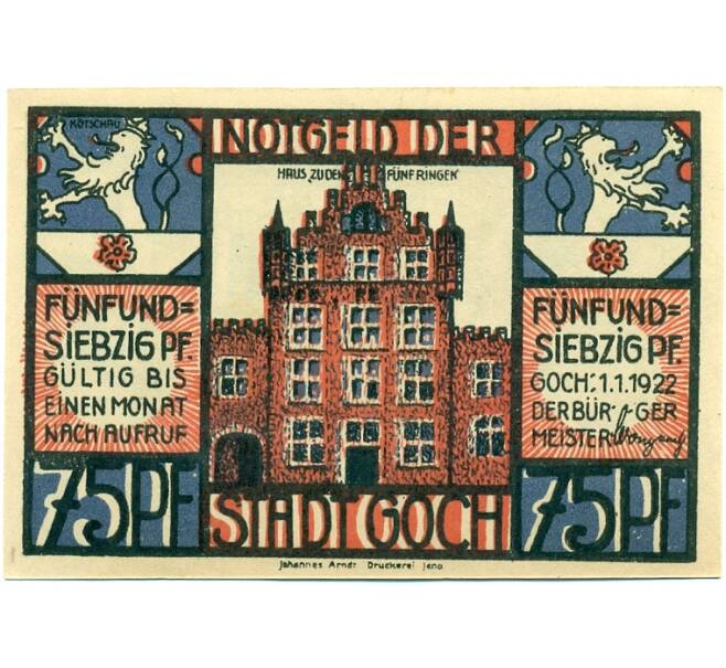 Банкнота 75 пфеннигов 1922 года Германия — Гох (Нотгельд) (Артикул: K10-11890) — Фото №2