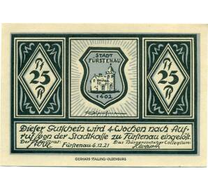 25 пфеннигов 1921 года Германия — Фюрстенау (Нотгельд) — Фото №2