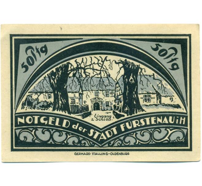 Банкнота 50 пфеннигов 1921 года Германия — Фюрстенау (Нотгельд) (Артикул: K10-11910) — Фото №1