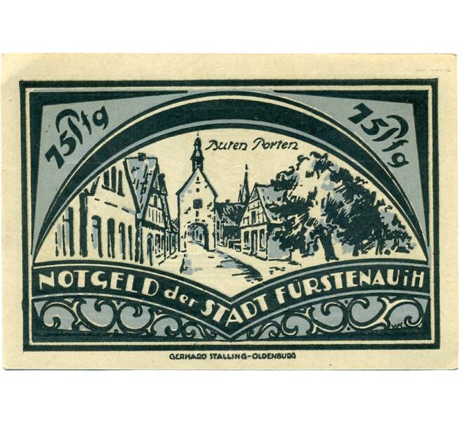 Банкнота 75 пфеннигов 1921 года Германия — Фюрстенау (Нотгельд) (Артикул: K10-11911) — Фото №1