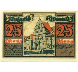 25 пфеннигов 1921 года Германия — Кронах (Нотгельд)