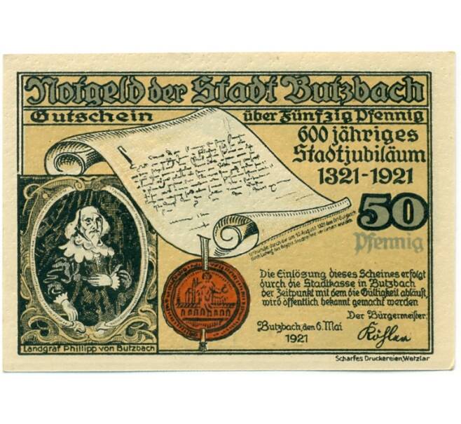 Банкнота 50 пфеннигов 1921 года Германия — Буцбах (Нотгельд) (Артикул: K10-11944) — Фото №1