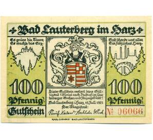 100 пфеннигов 1921 года Германия — Бад-Лаутерберг (Нотгельд)