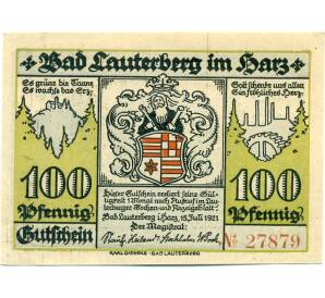 100 пфеннигов 1921 года Германия — Бад-Лаутерберг (Нотгельд)