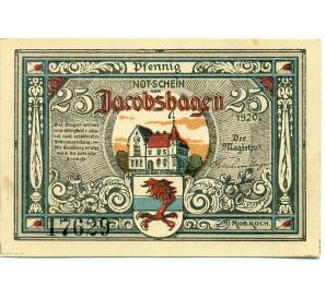 25 пфеннигов 1920 года Германия — Якобсхаген (Нотгельд) — Фото №1