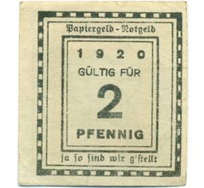 2 пфеннига 1920 года Германия — Китцинген (Нотгельд) — Фото №1