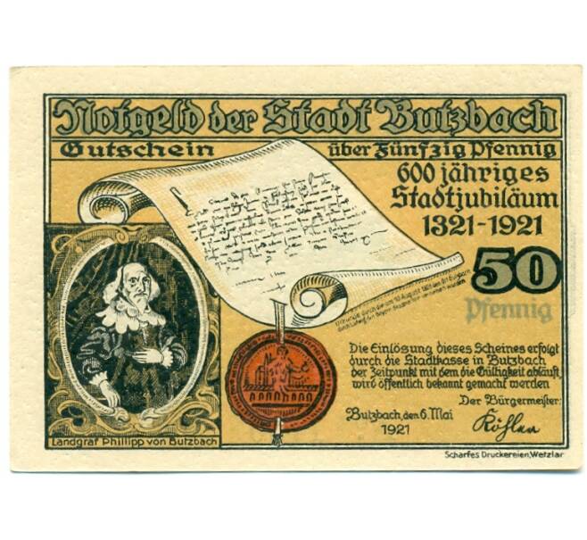Банкнота 50 пфеннигов 1921 года Германия — Буцбах (Нотгельд) (Артикул: K10-11962) — Фото №1