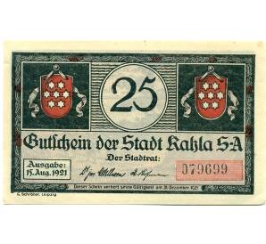 25 пфеннигов 1921 года Германия — Кала (Нотгельд)