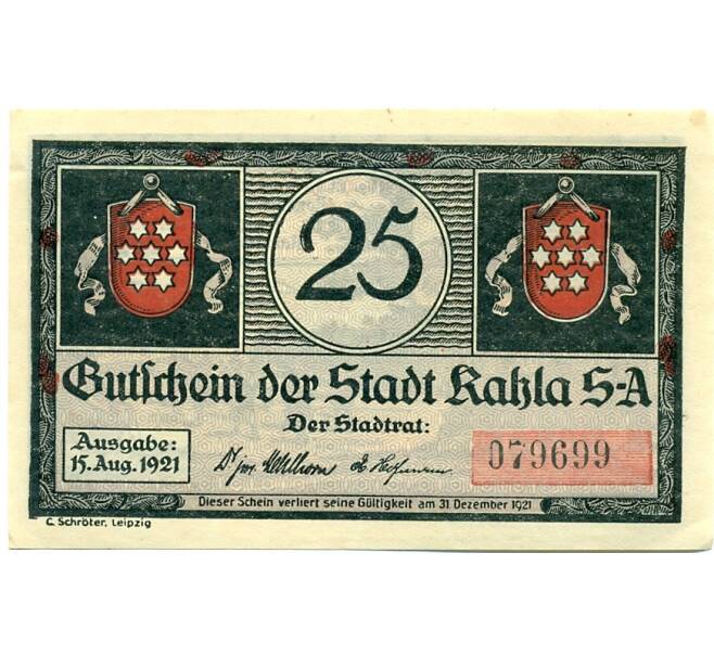 Банкнота 25 пфеннигов 1921 года Германия — Кала (Нотгельд) (Артикул: K10-11968) — Фото №1