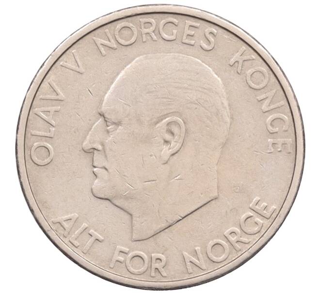 Монета 5 крон 1966 года Норвегия (Артикул: T11-34973) — Фото №2