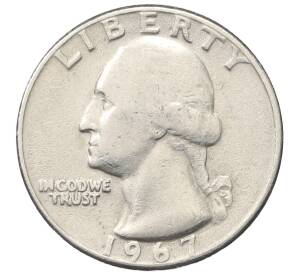 1/4 доллара (25 центов) 1967 года США — Фото №1