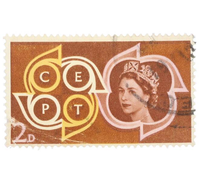 Почтовая марка 2 пенни 1961 года Великобритания «Европейская конференция администраций почтовых служб и служб связи CEPT — Королева Елизавета II» (Артикул: T11-35045) — Фото №1