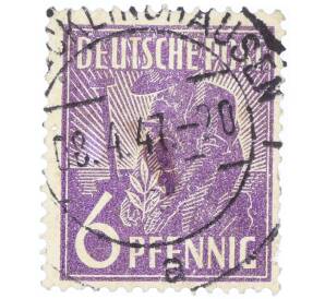 Почтовая марка 6 пфеннигов 1947 года Германия (Тризония) — Фото №1