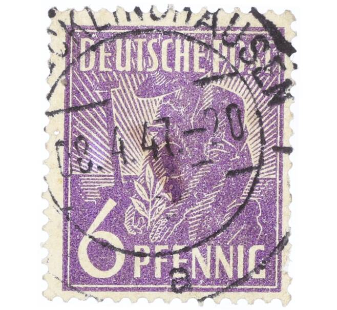 Почтовая марка 6 пфеннигов 1947 года Германия (Тризония) (Артикул: T11-35056) — Фото №1
