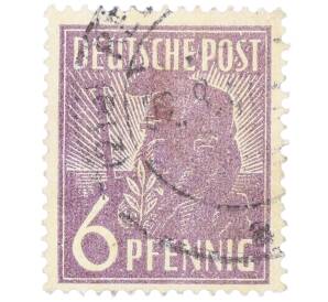 Почтовая марка 6 пфеннигов 1947 года Германия (Тризония) — Фото №1