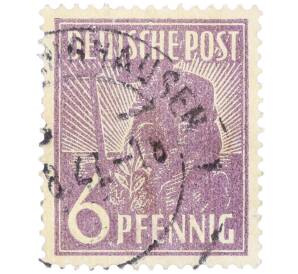 Почтовая марка 6 пфеннигов 1947 года Германия (Тризония) — Фото №1