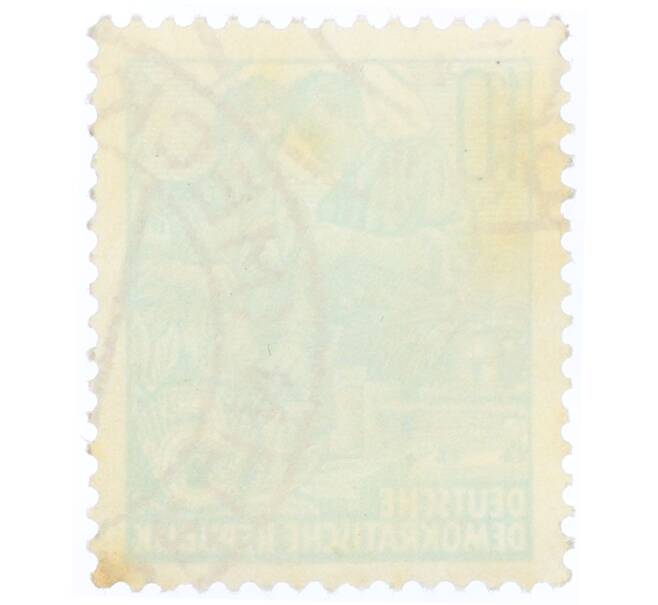 Почтовая марка 10 пфеннигов 1953 года Восточная Германия (ГДР) «Пятилетний план — Инженеры» (Артикул: T11-35077) — Фото №2