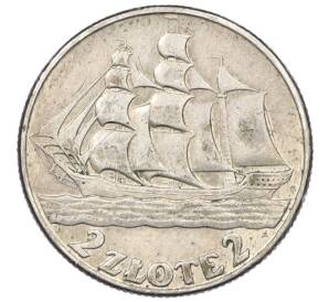 2 злотых 1936 года Польша «15 лет морскому порту Гдыня» — Фото №1