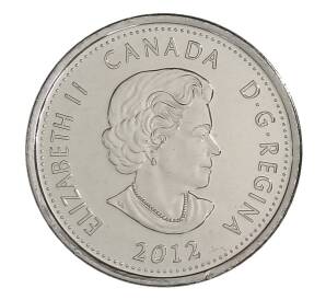 25 центов 2012 года Канада «Война 1812 года — Вождь Шайенов Текумсе» (цветное покрытие) — Фото №2