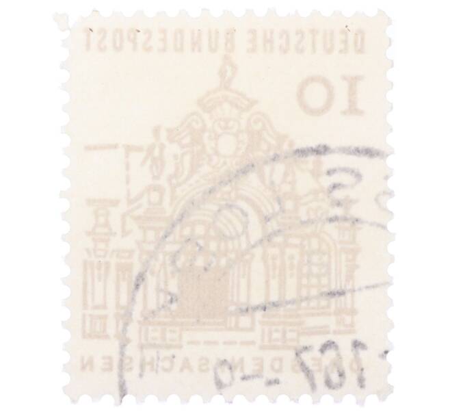 Почтовая марка 10 пфеннигов 1965 года Западная Германия (ФРГ) «Немецкие постройки XII века — Цвингера в Дрездене» (Артикул: T11-35287) — Фото №2