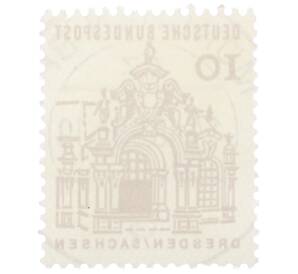 Почтовая марка 10 пфеннигов 1965 года Западная Германия (ФРГ) «Немецкие постройки XII века — Цвингера в Дрездене»