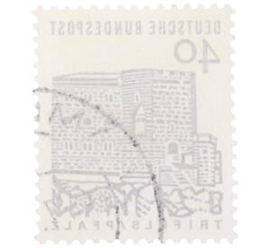 Почтовая марка 40 пфеннигов 1965 года Западная Германия (ФРГ) «Немецкие постройки XII века — Замок Трифельс в Пфальце»