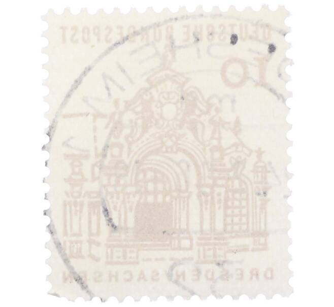 Почтовая марка 10 пфеннигов 1965 года Западная Германия (ФРГ) «Немецкие постройки XII века — Цвингер в Дрездене» (Артикул: T11-35301) — Фото №2