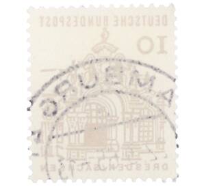 Почтовая марка 10 пфеннигов 1965 года Западная Германия (ФРГ) «Немецкие постройки XII века — Цвингер в Дрездене»