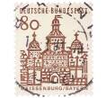 Почтовая марка 80 пфеннигов 1965 года Западная Германия (ФРГ) «Немецкие постройки XII века — Ворота Эллингера в Вайсенбурге» (Артикул: T11-35311) — Фото №1