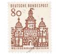 Почтовая марка 80 пфеннигов 1965 года Западная Германия (ФРГ) «Немецкие постройки XII века — Ворота Эллингера в Вайсенбурге» (Артикул: T11-35312) — Фото №1