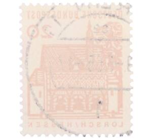 Почтовая марка 20 пфеннигов 1965 года Западная Германия (ФРГ) «Немецкие постройки XII века — Ворота Лоршского монастыря в Гессене»