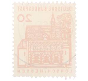 Почтовая марка 20 пфеннигов 1965 года Западная Германия (ФРГ) «Немецкие постройки XII века — Ворота Лоршского монастыря в Гессене»
