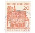 Почтовая марка 20 пфеннигов 1965 года Западная Германия (ФРГ) «Немецкие постройки XII века — Ворота Лоршского монастыря в Гессене» (Артикул: T11-35316) — Фото №1