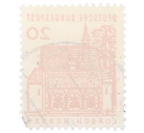Почтовая марка 20 пфеннигов 1965 года Западная Германия (ФРГ) «Немецкие постройки XII века — Ворота Лоршского монастыря в Гессене»