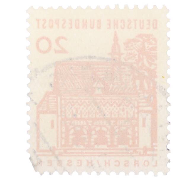 Почтовая марка 20 пфеннигов 1965 года Западная Германия (ФРГ) «Немецкие постройки XII века — Ворота Лоршского монастыря в Гессене» (Артикул: T11-35316) — Фото №2