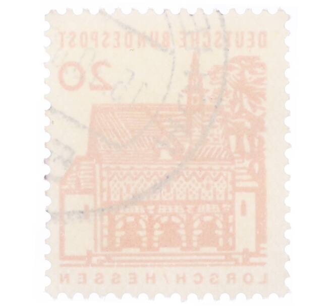 Почтовая марка 20 пфеннигов 1965 года Западная Германия (ФРГ) «Немецкие постройки XII века — Ворота Лоршского монастыря в Гессене» (Артикул: T11-35318) — Фото №2