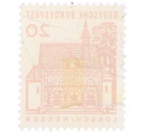 Почтовая марка 20 пфеннигов 1965 года Западная Германия (ФРГ) «Немецкие постройки XII века — Ворота Лоршского монастыря в Гессене»