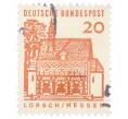 Почтовая марка 20 пфеннигов 1965 года Западная Германия (ФРГ) «Немецкие постройки XII века — Ворота Лоршского монастыря в Гессене» (Артикул: T11-35326) — Фото №1