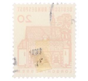 Почтовая марка 20 пфеннигов 1965 года Западная Германия (ФРГ) «Немецкие постройки XII века — Ворота Лоршского монастыря в Гессене»