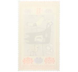 Почтовая марка 13 стотинок 1982 года Болгария «Детские рисунки — птицы»