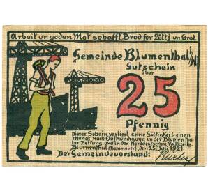 25 пфеннигов 1921 года Германия — Блюменталь (Нотгельд) — Фото №1